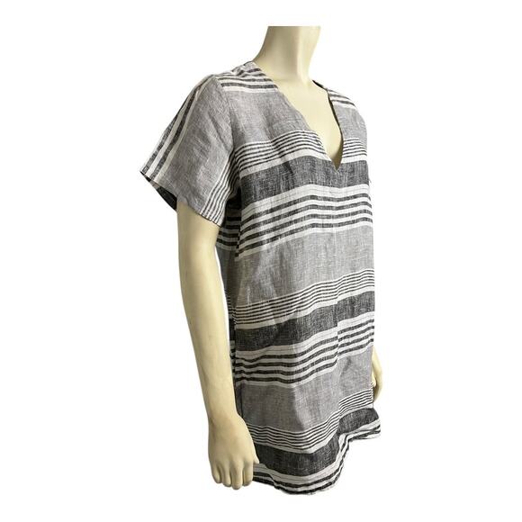 Striped Linen Dress Stella Martini Italy Mini Short Beach Cruise Nautical Breton - Picture 2 of 8